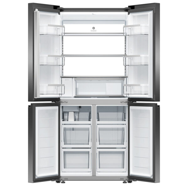 Fisher & Paykel 498L Quad Door Refrigerator Freezer with Ice and Water Black Stainless Steel - Image 3